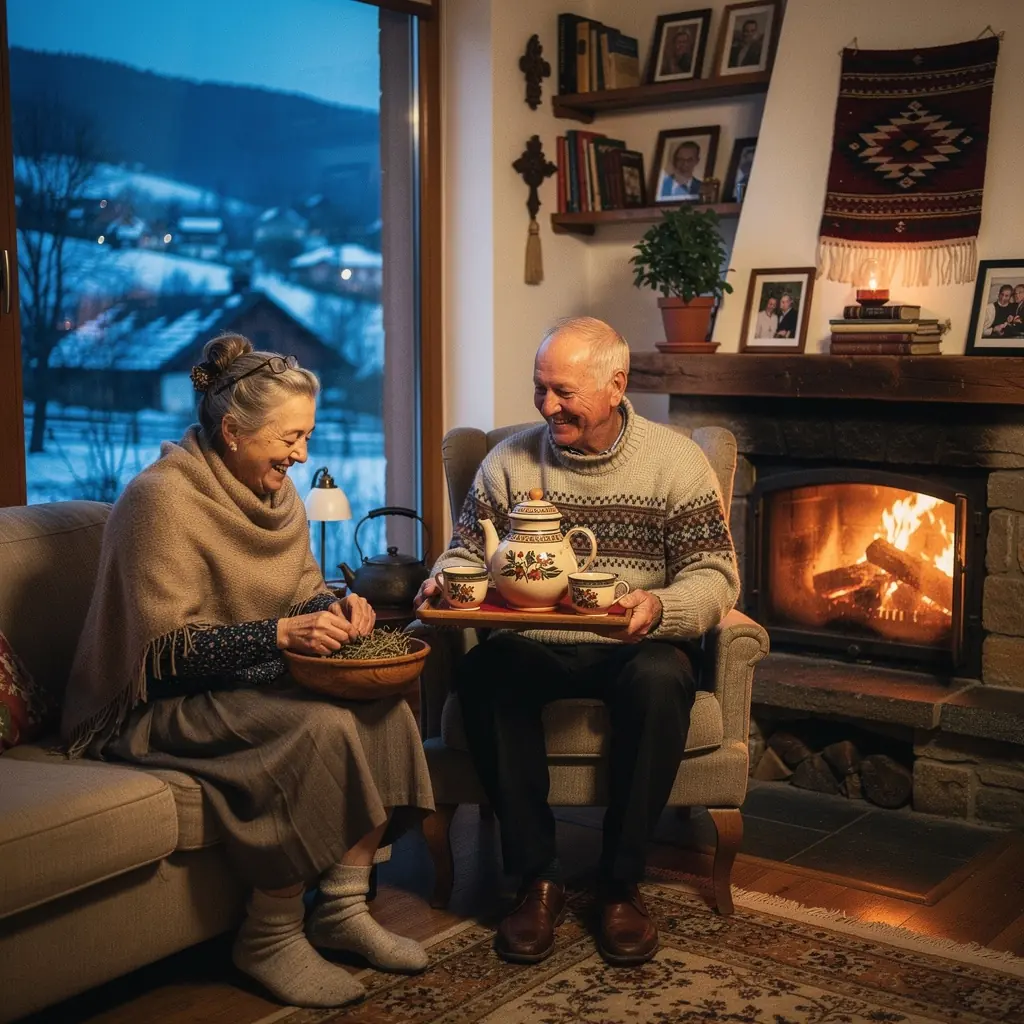 Pohľad na bylinkové rastliny s kvapkami rosy na listoch v slnečnom svetle.
