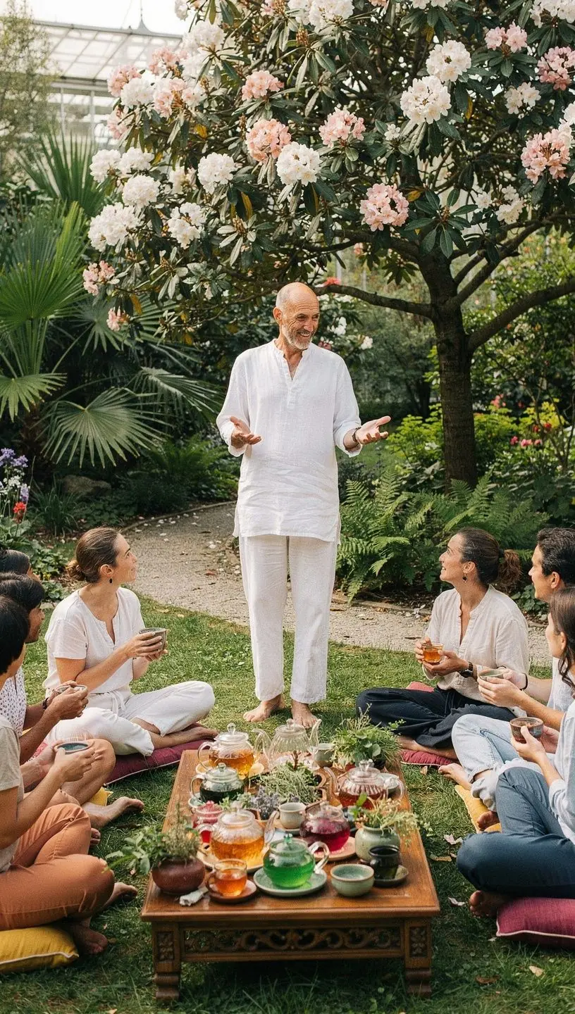 Kolekcia sušených byliniek usporiadaná v sklenených nádobách s popiskami.