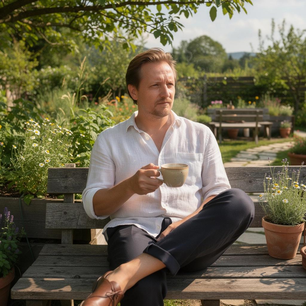 Hladná ruka zalieva teplý čaj z bylinného čajníka do sklenenej šálky na drevenom stole.